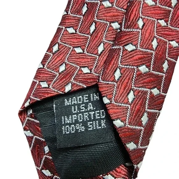 GRENADIER LONDON MENS DARK BURGUNDY SILK TIE - Picture 3 of 7